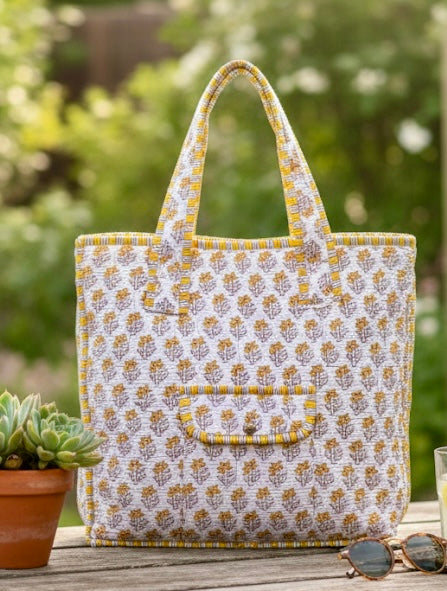 Miha Block Printed Tote Bag