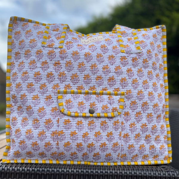 Miha Block Printed Tote Bag