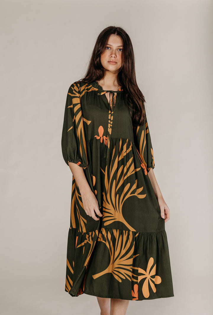 Green Printed Dress - Woven Riches NI