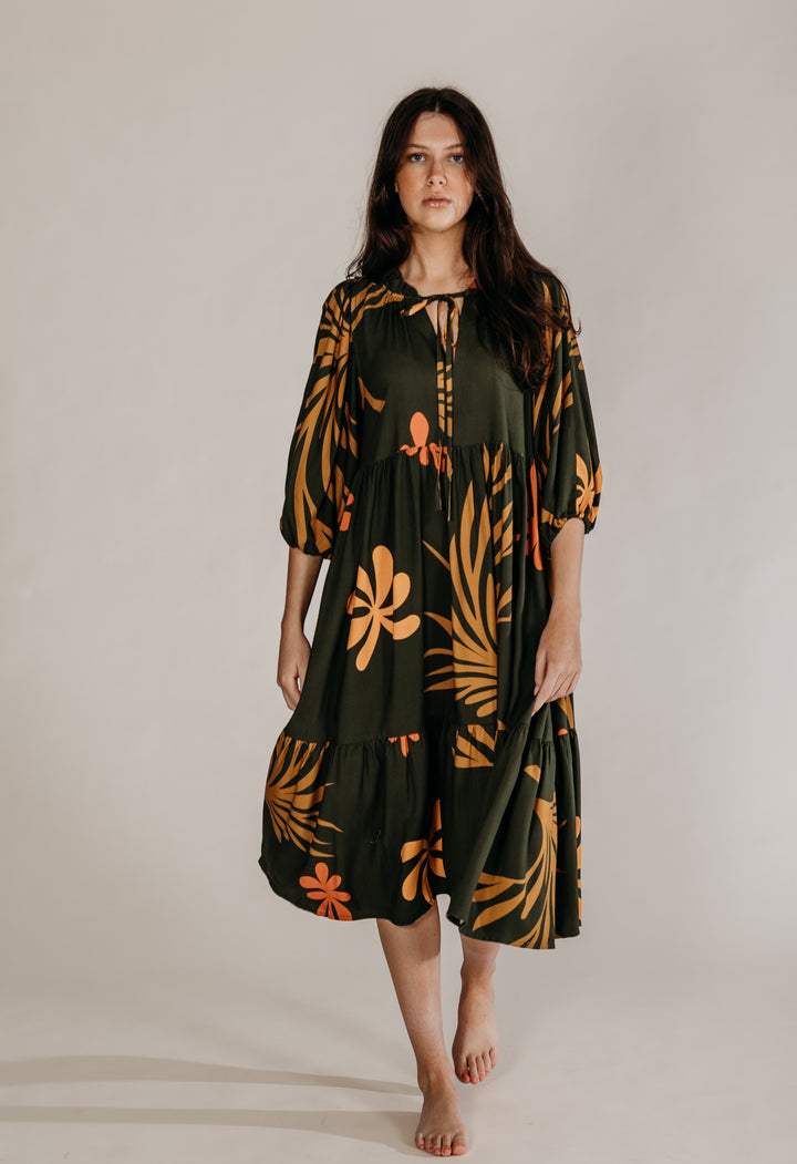 Green Printed Dress - Woven Riches NI