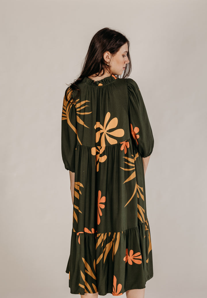 Green Printed Dress - Woven Riches NI