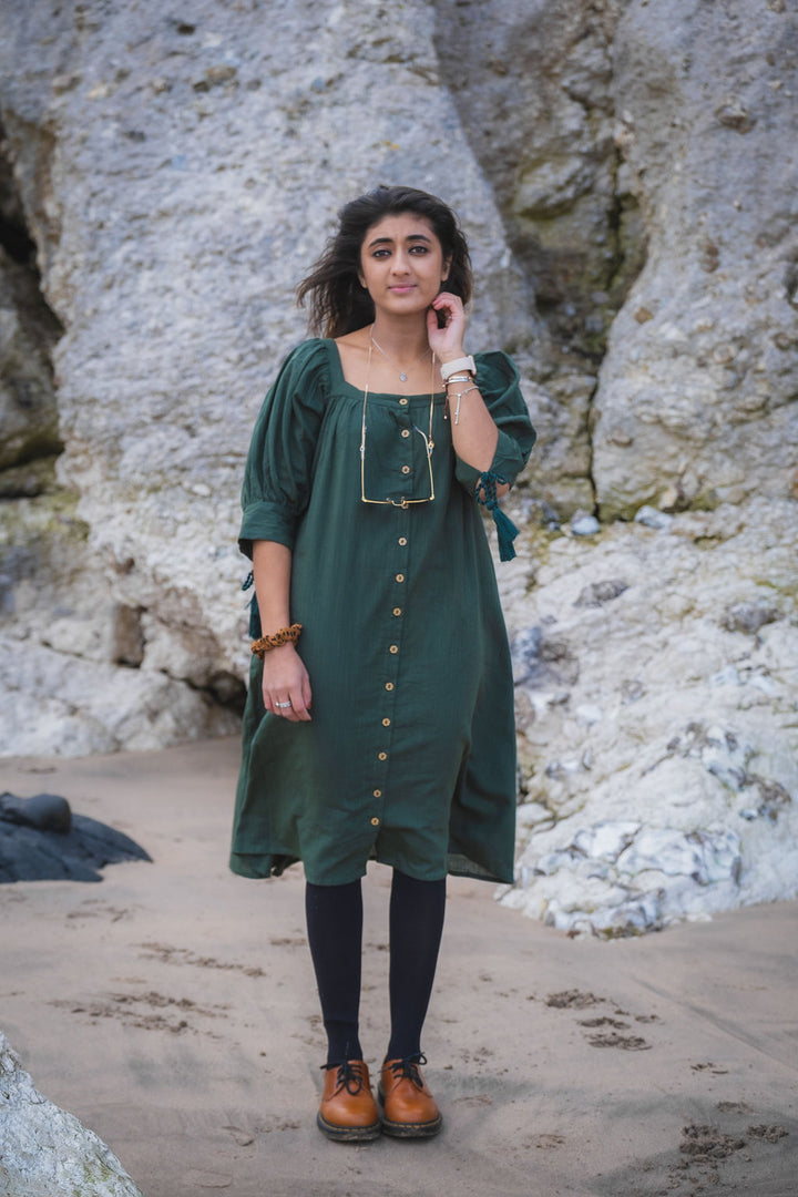 Moss Green Dress - Woven Riches NI