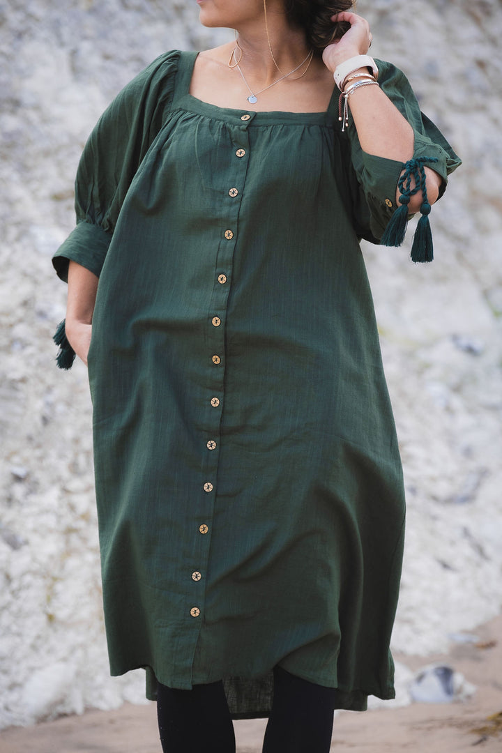 Moss Green Dress - Woven Riches NI