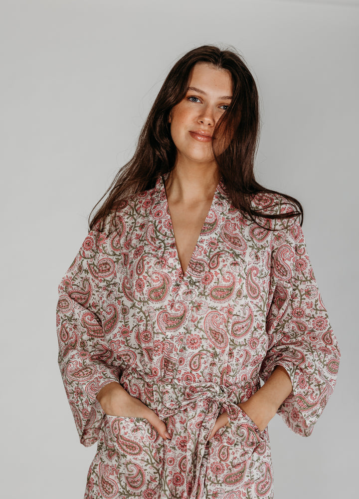 Navi Block Printed Robe - Woven Riches NI