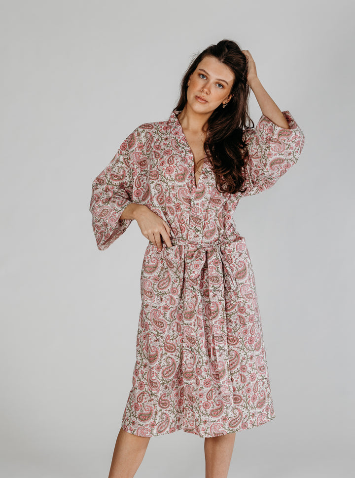 Navi Block Printed Robe - Woven Riches NI