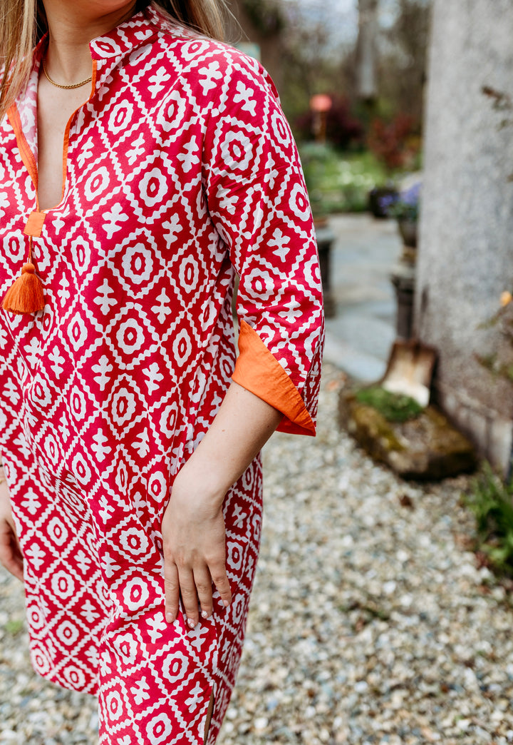 Anika Pink and Orange Kaftan - Woven Riches NI